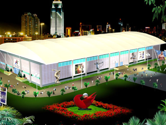 外墙膜及几种膜布局风雨操场外型先容