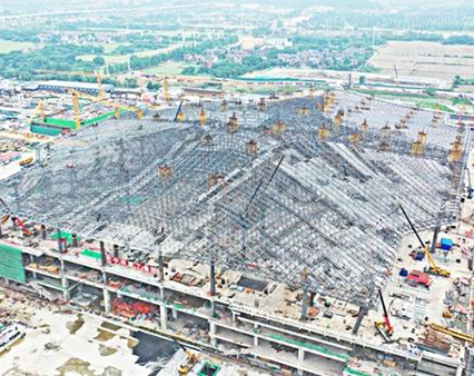 2022亚运配套工程杭州西站屋盖钢规划周全封顶