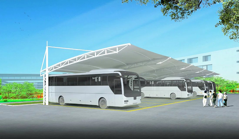 上海阛阓汽车膜布局泊车棚