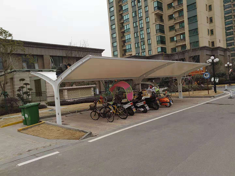 膜布局自行车车棚