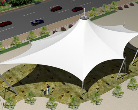 景观膜布局泊车棚工程的感性化设想处置