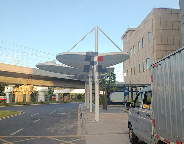 深北动车所地域独身宿舍膜布局车棚